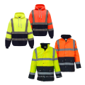 Venta caliente Chaqueta de seguridad de alta visibilidad chaqueta de bombardero reflectante impermeable hola vis 2 en 1 chaqueta